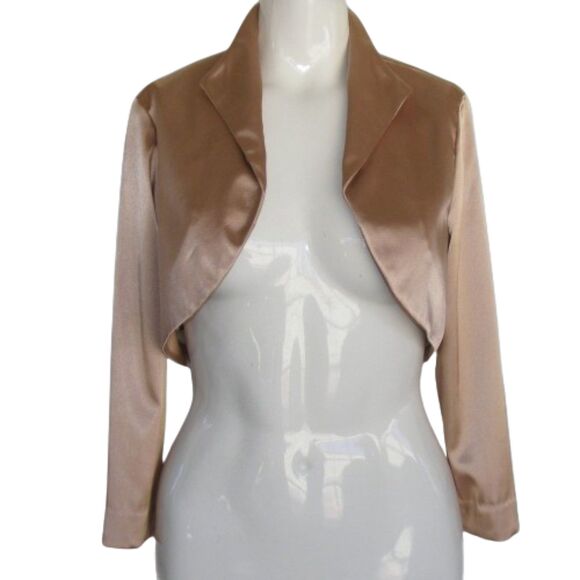 ADRIANNA PAPELL Dress Set, 6, Golden Bronze, Bolero Jacket, 2 piece, Evening - Picture 10 of 14